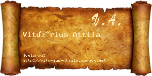 Vitárius Attila névjegykártya